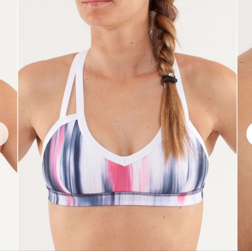 LULULEMON Run: Bound Bra Mirage Deep Indigo White Size 6
